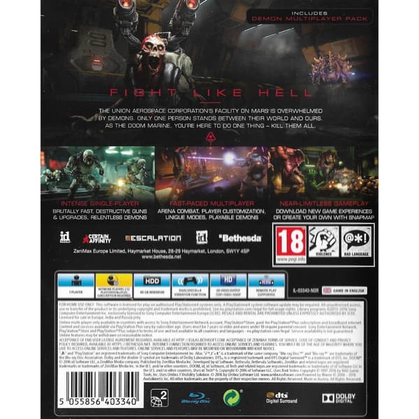 Doom Playstation 4 PS4 (Brugt)