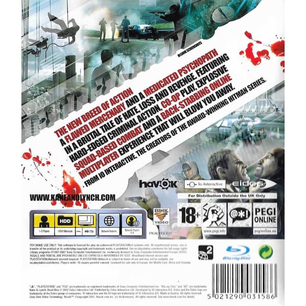Kane & Lynch Dead Men Playstation 3 PS3 (Käytetty)