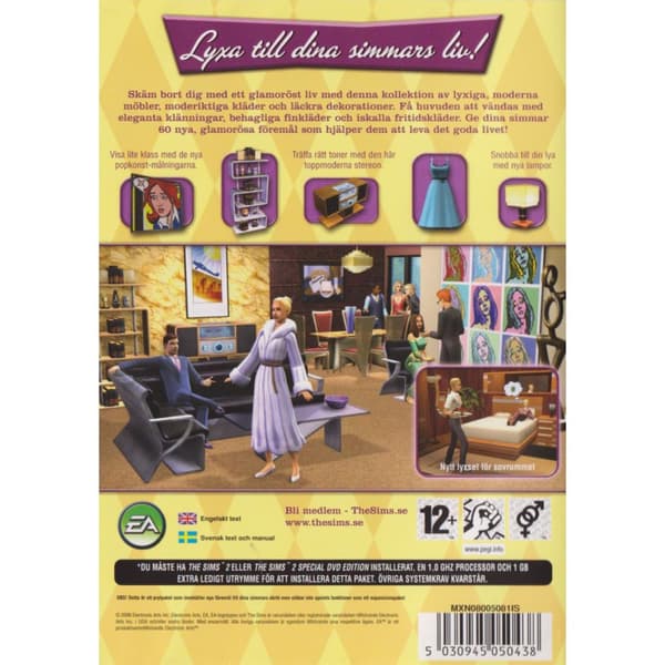 The Sims 2 Glitter & Glamour Prylpaket PC CD Swedish (Käytetty)