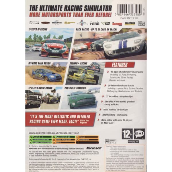 Toca Race Driver 2 Xbox (Brugt)