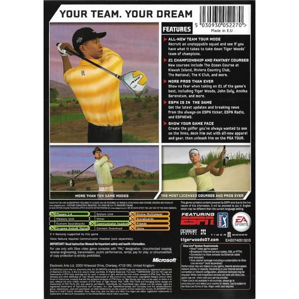 Tiger Woods PGA Tour 07 Xbox (Brukt)