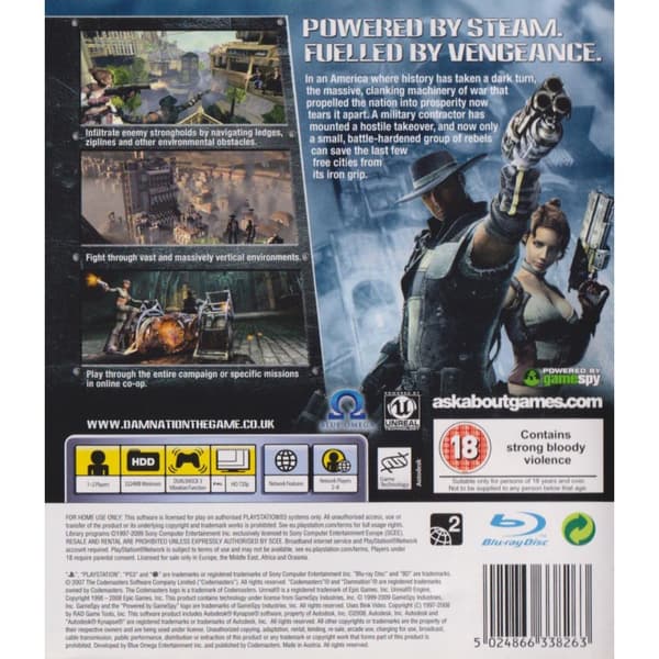 Damnation Playstation 3 PS3 (Brugt)