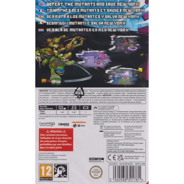 Teenage Mutant Ninja Turtles Arcade Wrath of the Mutants Nintendo Switch