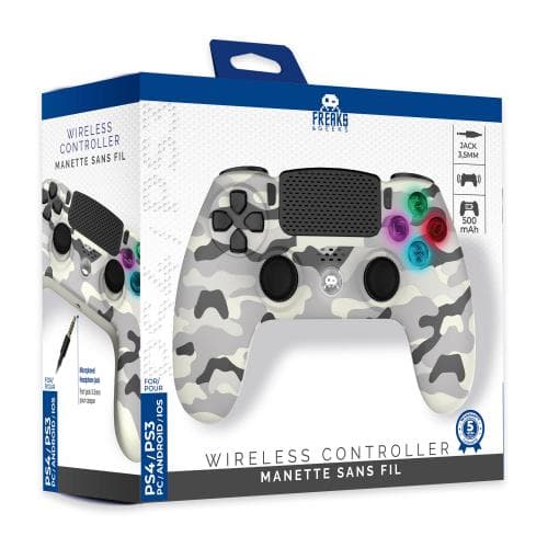 Wireless Controller for PS4 with 3,5mm jack slot - LED-White Camo (PlayStation 4)