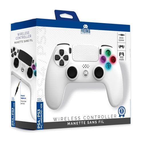 Wireless Controller for PS4 with 3,5mm jack slot - LED - White (PlayStation 4)