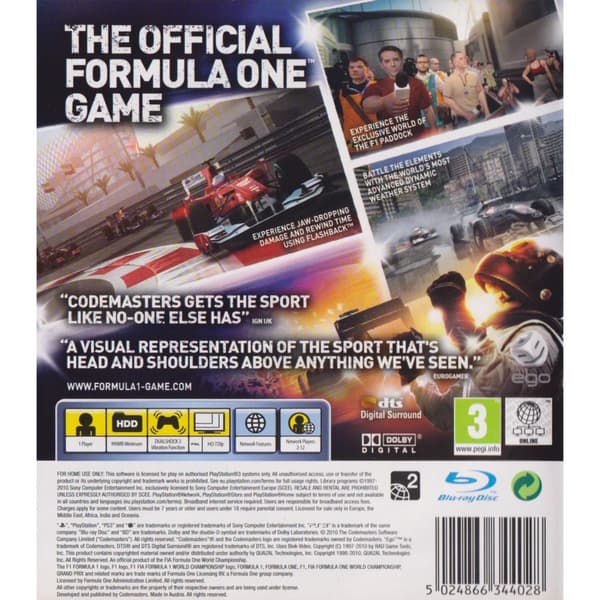 F1 2010 Playstation 3 PS3 (Brukt)
