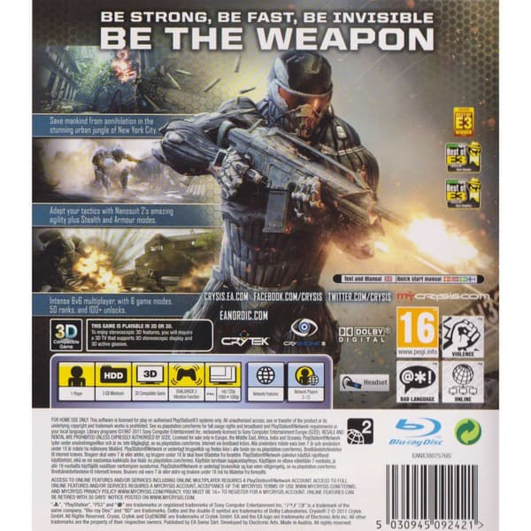 Crysis 2 Playstation 3 PS3 (Brugt)