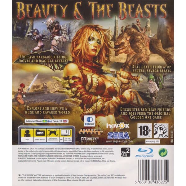 Golden Axe Beast Rider Playstation 3 PS3 (Brugt)