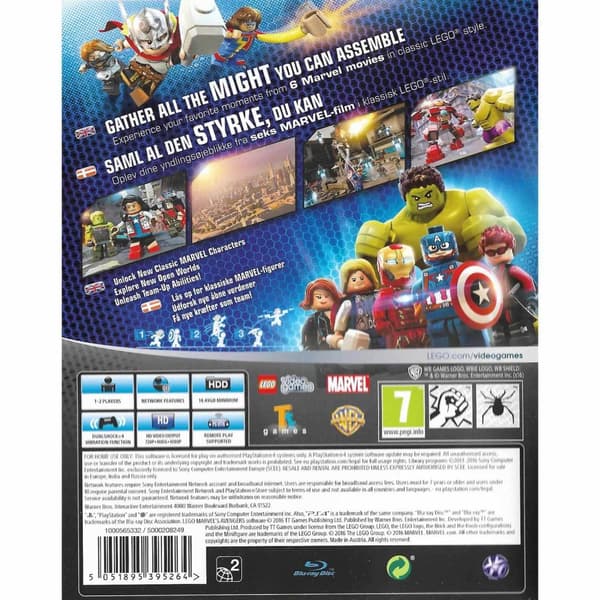 Lego Marvel  Avengers Playstation 4 PS4 (Brugt)