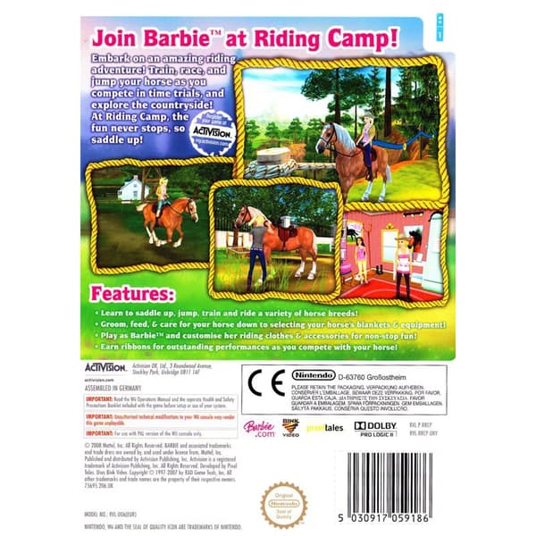 Barbie Horse Adventures Riding Camp Nintendo Wii (Käytetty)