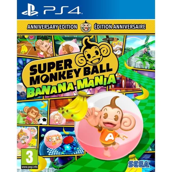 Spel - SUPER MONKEY BALL BANANA MANIA - PS4 - 300 nivåer - 12 mini-spel - Lokalt samarbetsläge för 4 spelare