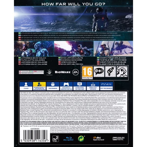 Mass Effect Andromeda Playstation 4 PS4 Nordic (Brugt)