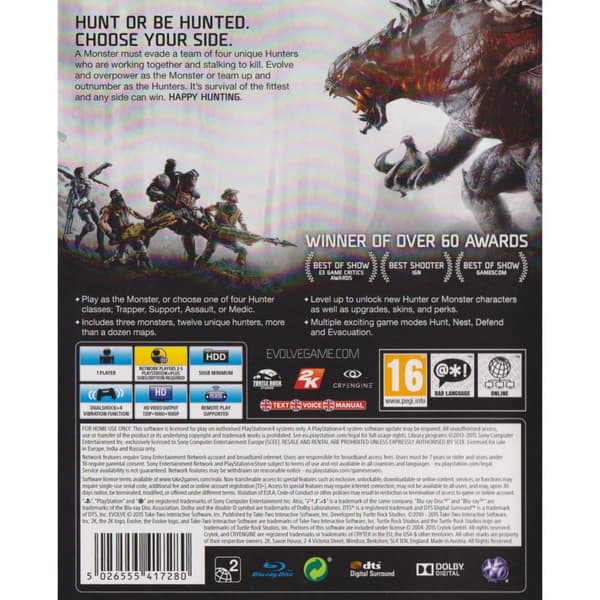 Evolve Playstation 4 PS4 (Begagnad)