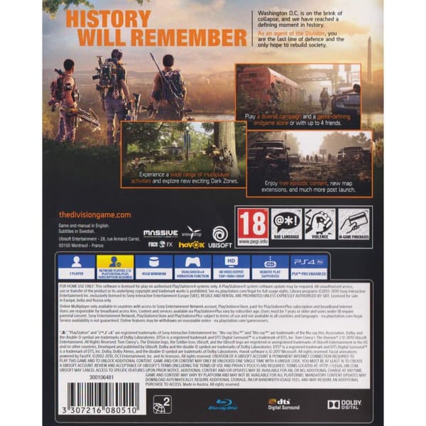 Tom Clancys The Division 2 Playstation 4 PS4 (Brukt)