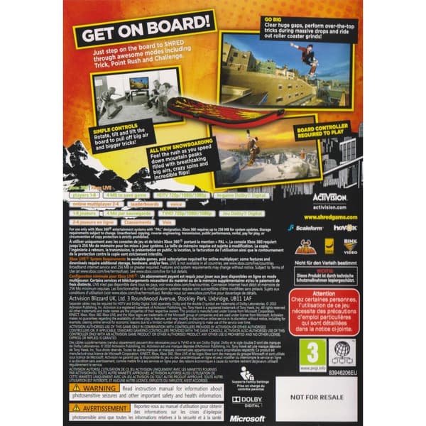Tony Hawks Shred Xbox 360 (Brugt)