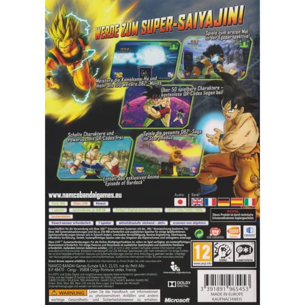 Dragon Ball Z für Kinect Xbox 360 Kinect German (Brugt)