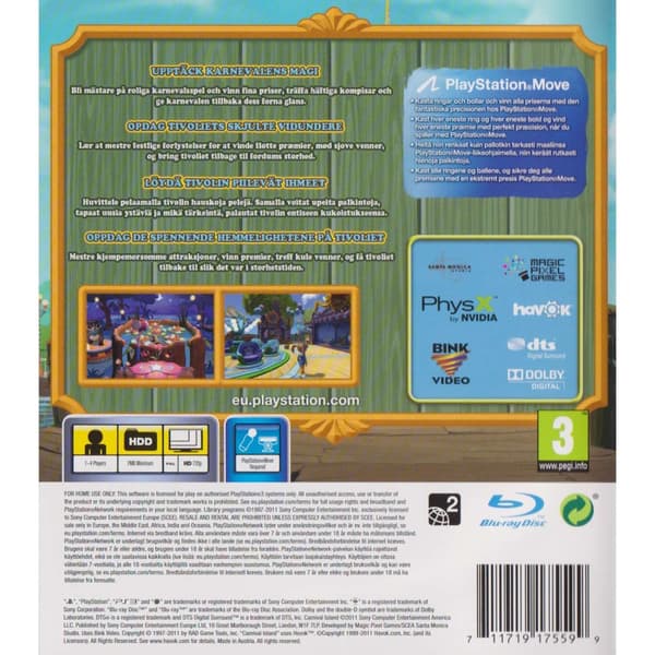 Carnival Island Playstation 3 PS3 Move Nordic (Begagnad)