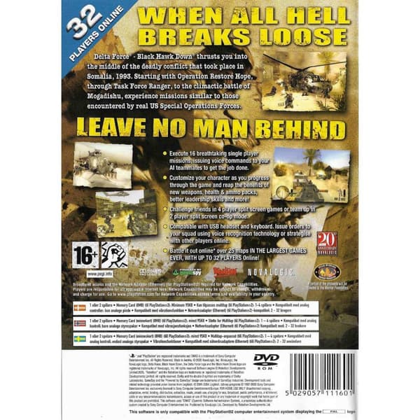 Delta Force Black Hawk Down Playstation 2 PS2 Nordic (Brugt)
