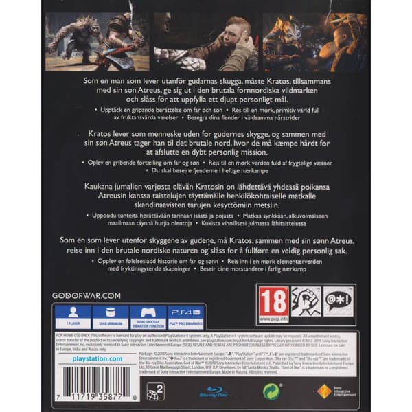 God of War Playstation 4 PS4 Nordic (Begagnad)
