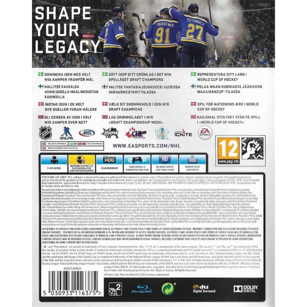 NHL 17 Playstation 4 PS4 Nordic (Begagnad)