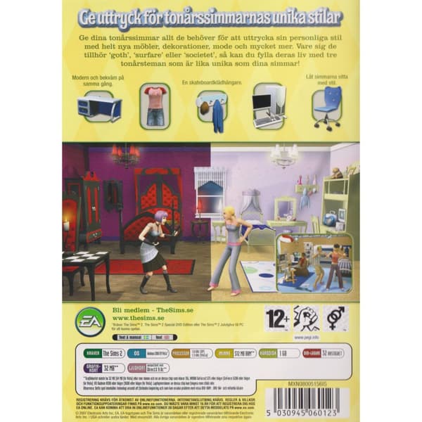 The Sims 2 Tonårsprylar Prylpaket PC CD Swedish (Brugt)