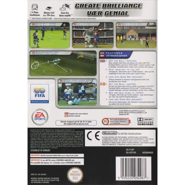 FIFA Football 2004 Nintendo Gamecube Danish (Brukt)