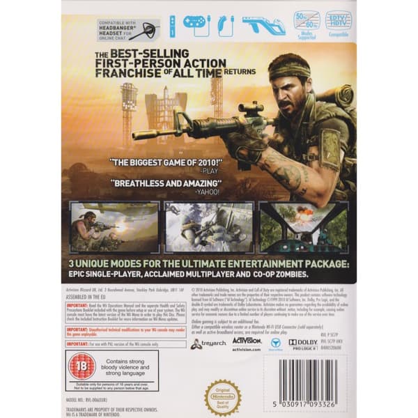 Call of Duty Black Ops Nintendo Wii (Brugt)