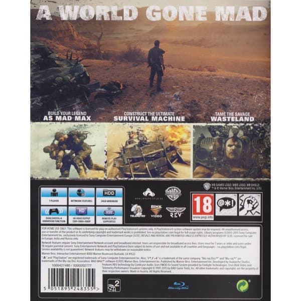 Mad Max Playstation 4 PS4 (Brugt)