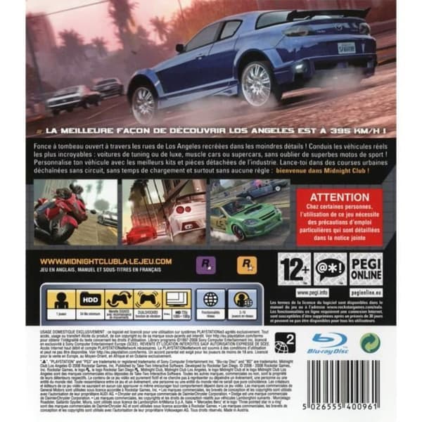 Racing game - Rockstar Games - Midnight Club Los Angeles - Öppen värld - Realistisk grafik - PS3- USED