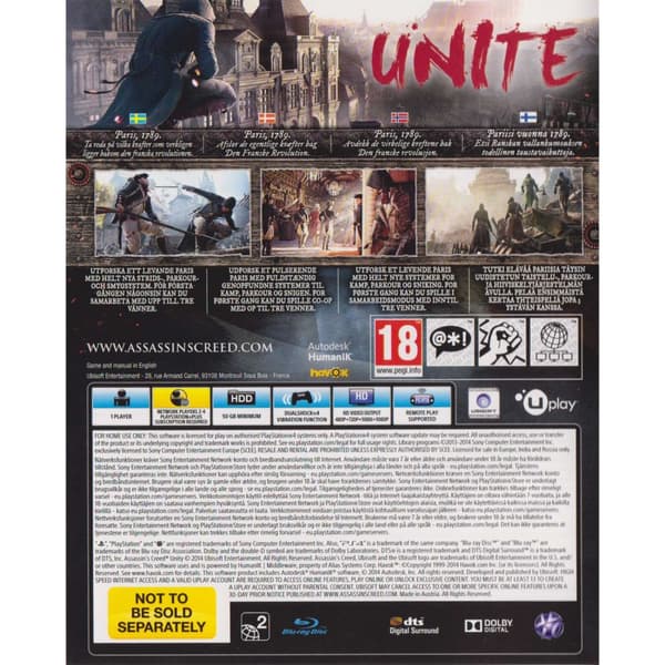 Assassins Creed Unity Playstation 4 PS4 Nordic (Brugt)