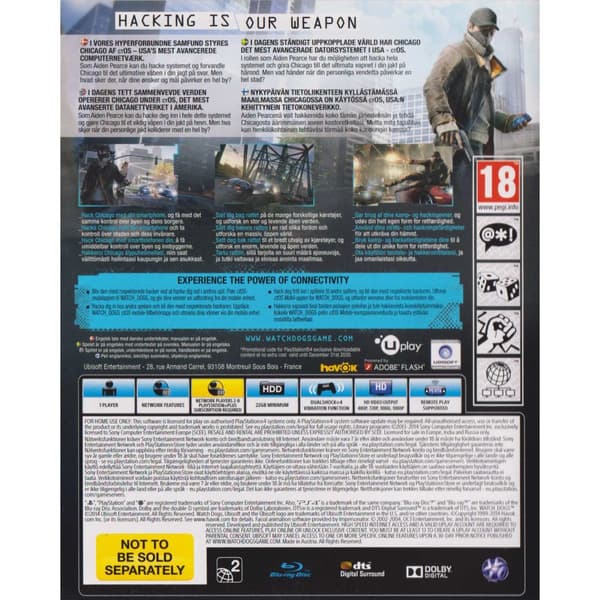 Watch Dogs Playstation 4 PS4 Nordic Bundle Copy (Begagnad)