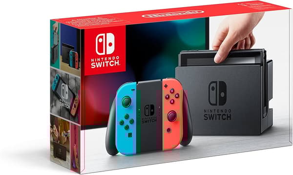 Nintendo Switch Console with Neon Red & Neon Blue Joy-Con - Nintendo Switch (begagnad) Svart, Blå, Röd