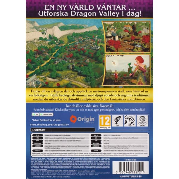 The Sims 3 Dragon Valley PC DVD Swedish (Begagnad)