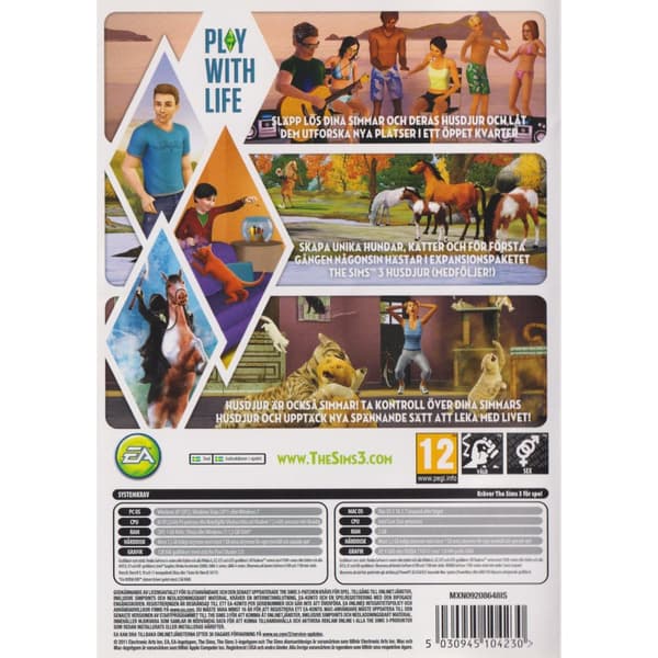 The Sims 3 Plus Husdjur PC DVD Swedish (Brugt)