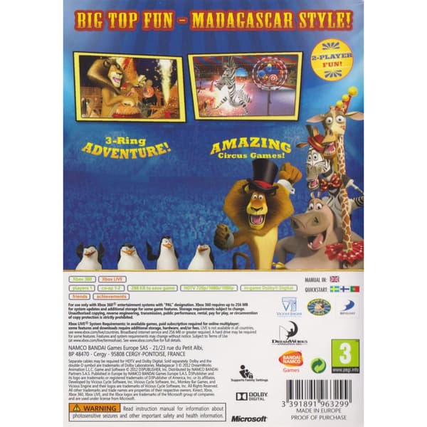 Madagascar 3 Europes Most Wanted Xbox 360 (Brukt)
