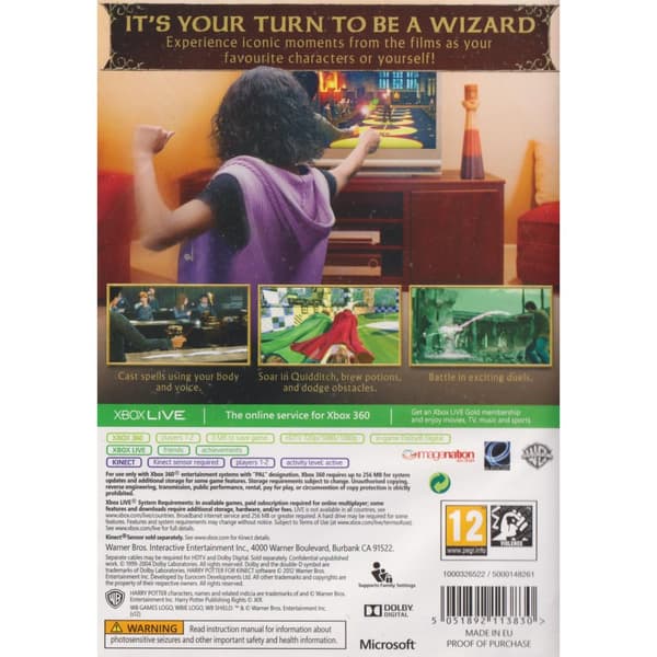 Harry Potter Kinect Xbox 360 Kinect (Begagnad)