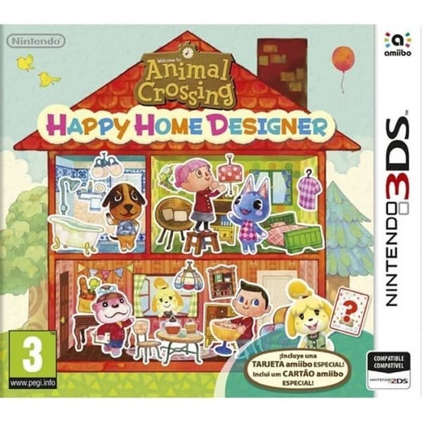 Videospel - Nintendo - Animal Crossing: Happy Home Designer - Paket - 3DS - Amiibo-kassett