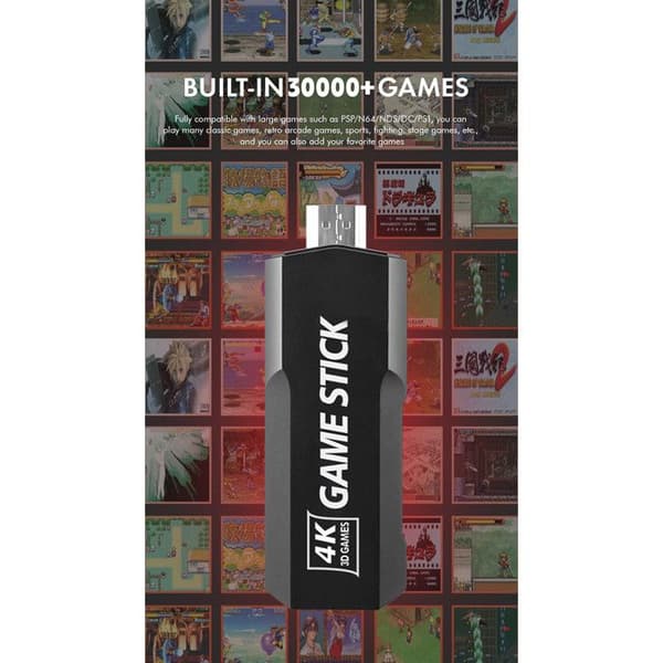 HD retro-spelkonsol 4K - Arhatreya - Trådlös 2,4G - 64 GB - 37 000 spel - Halka-säker design
