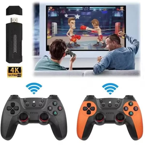HD retro-spelkonsol 4K - Arhatreya - Trådlös 2,4G - 64 GB - 37 000 spel - Halka-säker design
