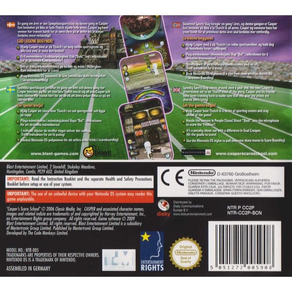 Caspers Scare School Spooky Sports Day Nintendo DS Nordic (Brukt)