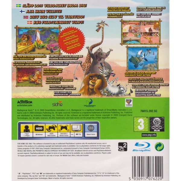 Madagascar Kartz Playstation 3 PS3 Nordic (Begagnad)