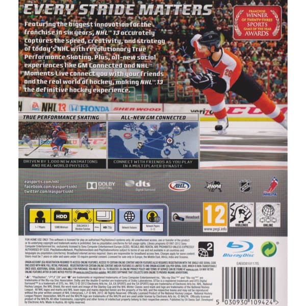 NHL 13 Playstation 3 PS3 (Brugt)