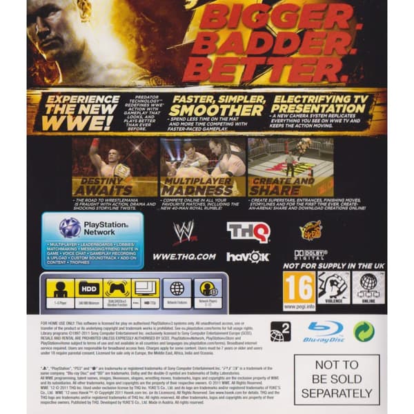 WWE 12 The Peoples Edition Playstation 3 PS3 (Brugt)