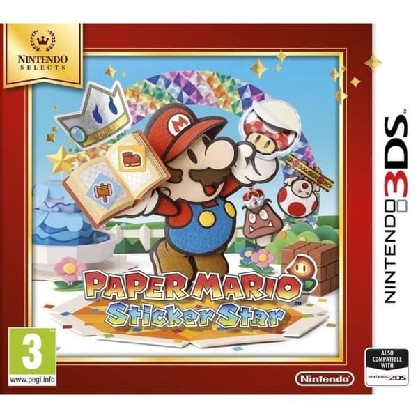 Paper Mario Sticker Star Välj 3DS-spel- USED