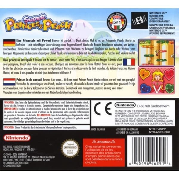 SUPER PRINCESS PEACH / spel konsol DS- USED