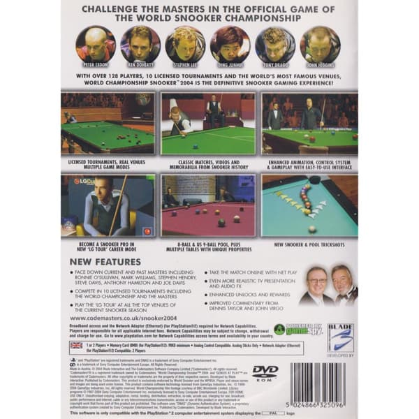 World Championship Snooker 2004 Playstation 2 PS2 (Brugt)