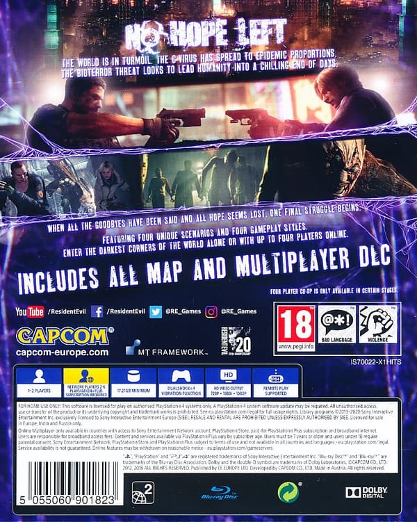 NY! Resident Evil 6 HD includes map and multiplayer dlc (EUR PS4)