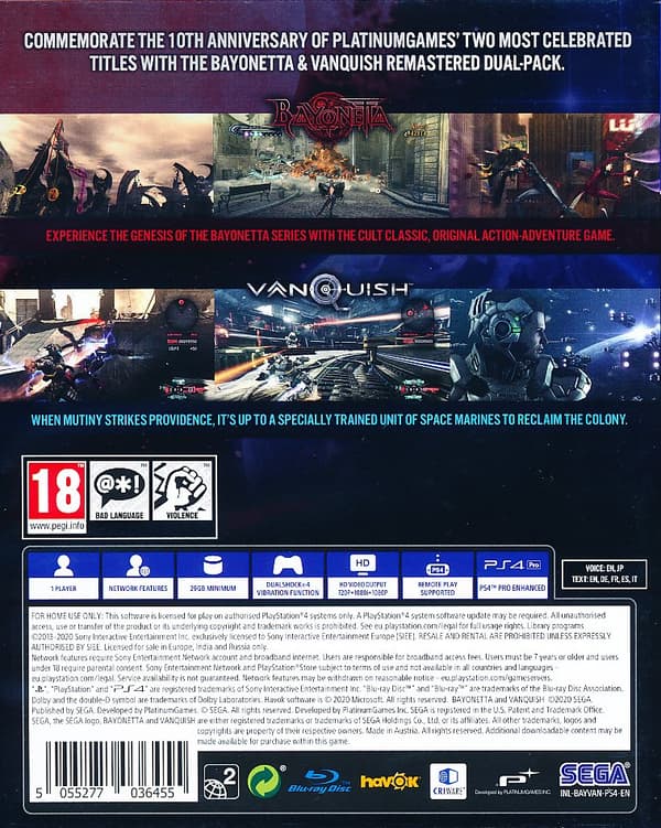 NY! Bayonetta & Vanquish 10th anniversary bundle (EUR PS4)