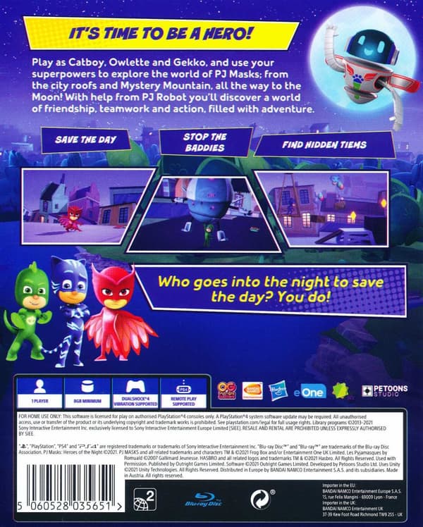 NY! PJ Masks Heroes of The Night (EUR  Nytt Inplastat  Ps4) Pyjamashjältarna