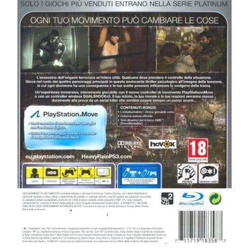 GIOCO PS3 HEAVY RAIN MOVE PLATINUM EDITION PLAYSTATON 3